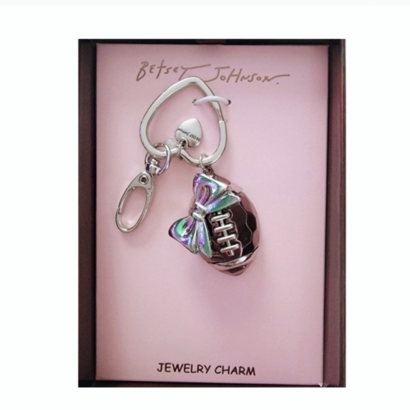 🔹️Betsey Johnson🔹️ Football Key Chain Bag Charm - Picture 1 of 3